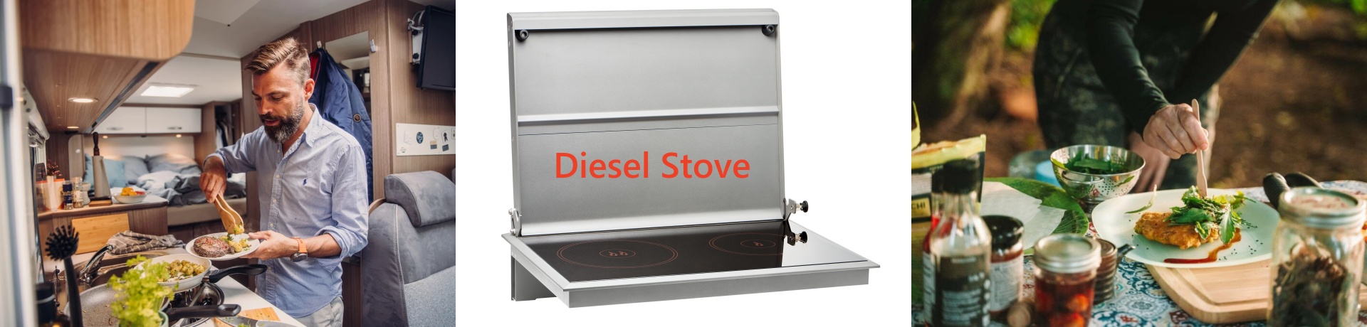 JP Heater Two Burners 2.2KW 12V Diesel Cooker and Air Heater Combi Kit Caravan Diesel Heater Diesel Hobs