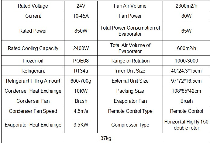 Motorcool D6000 24V RV Truck Motorhome Air Conditioner