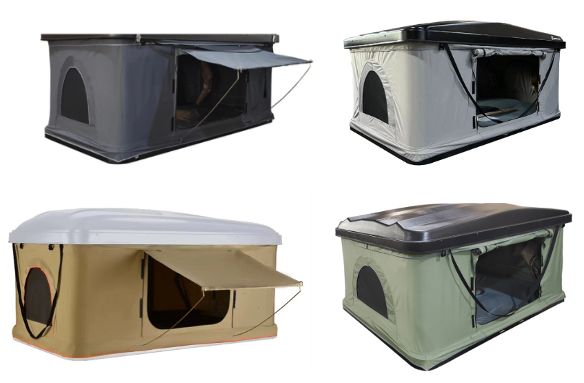 DH-10 Model Rooftop Tent Hard Shell 2-3 Person Waterproof for Jeep SUV Truck w/ Ladder