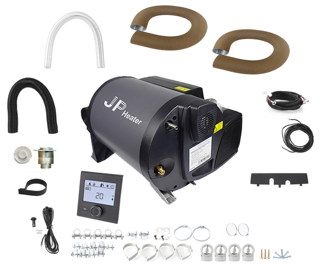 110V/220V-250V Plus Water Valves kit JP 6KW LPG + 2KW Electric Air and Water Combi Heater Bluetooth App Controller Working Altitude 5000M For Caravan Camper Motorhome Boat