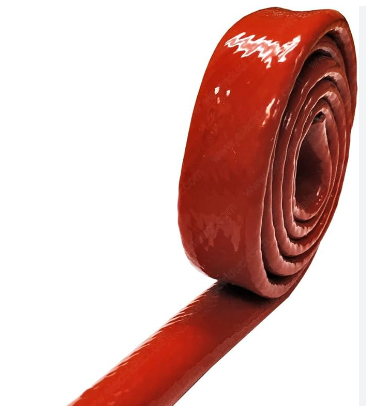 25mm Diameter Length 20M High-Temperature Resistant Fiberglass Tube Silicone Resin Coated Glass Fiber Fire Retardant Casing Pipe Braided Fireproof Sleeve